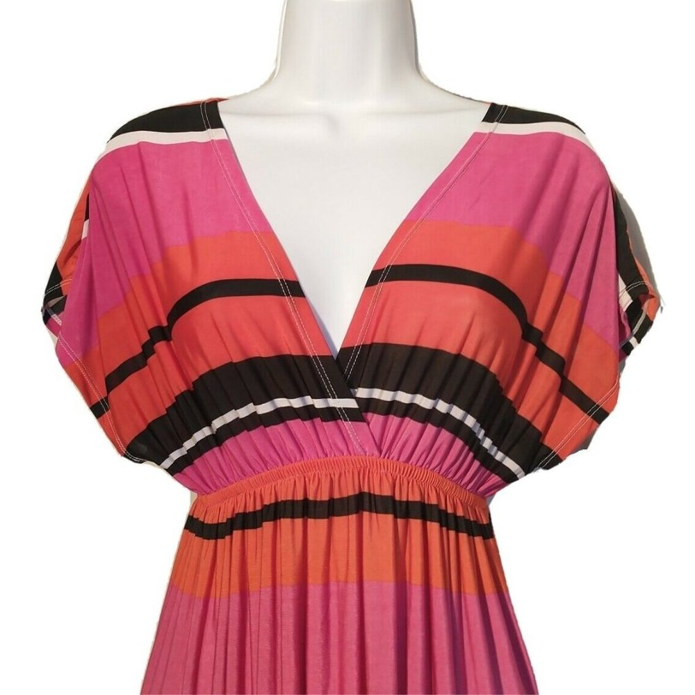 Try Me Once Love Me Forever Women's Medium Flare Dress Multicolored Short Sleeve